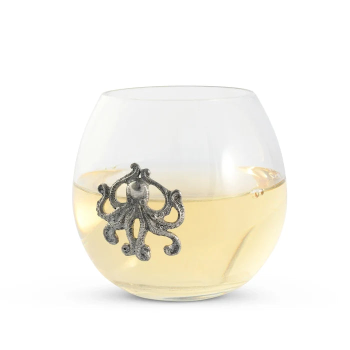 Stemless Octopus Wine Glasses • Coastal Compass Home Decor