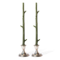 Stick Candles Maple / Pair: Forest Green