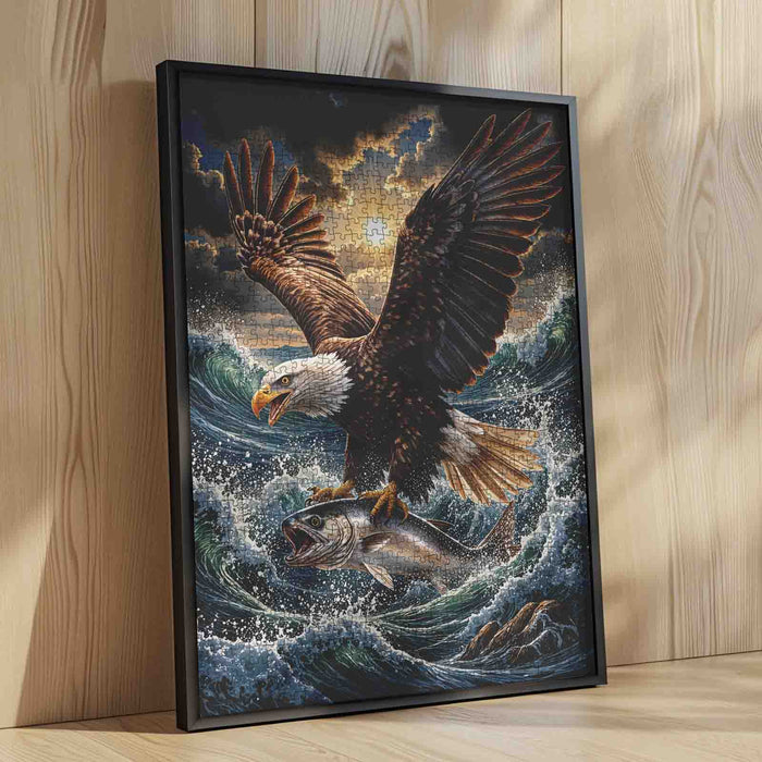 Storm Sea Eagle Catch Jigsaw Puzzle