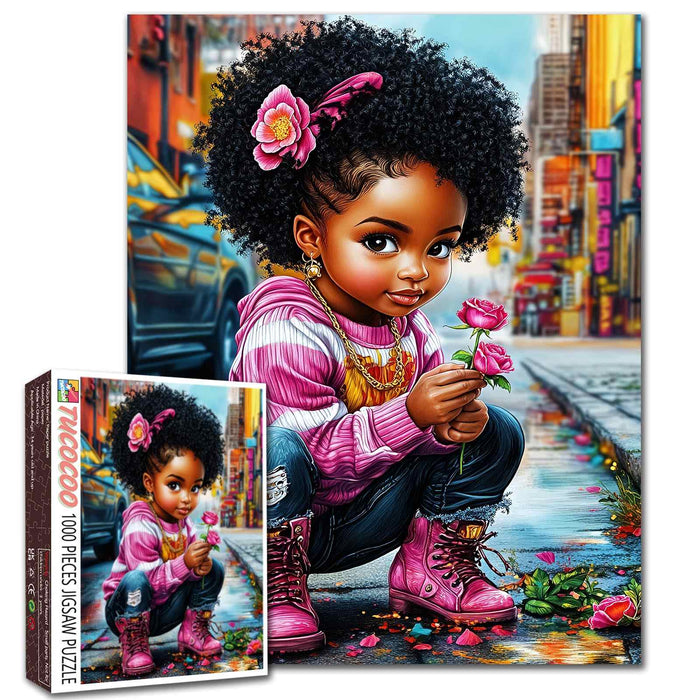 Street Style Flower Girl Jigsaw Puzzle