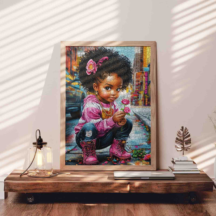 Street Style Flower Girl Jigsaw Puzzle