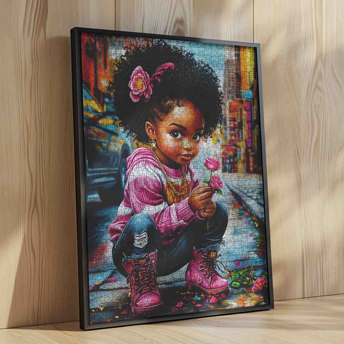Street Style Flower Girl Jigsaw Puzzle