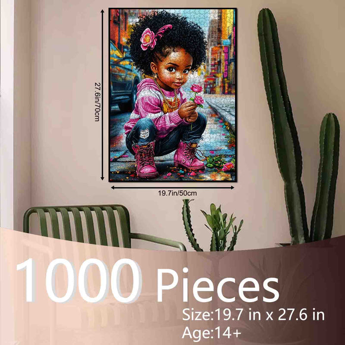 Street Style Flower Girl Jigsaw Puzzle