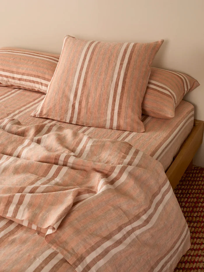 Stripe Hazelnut European Pillowcase Set