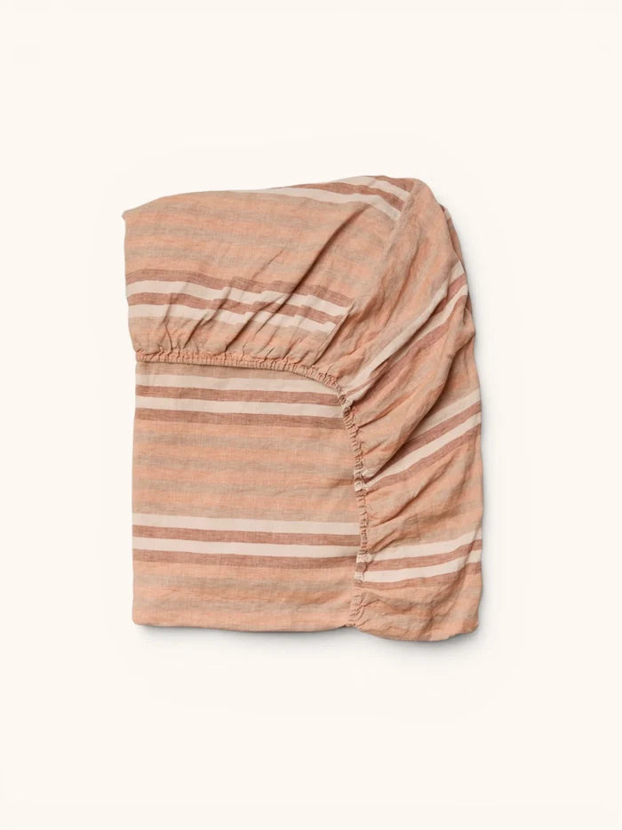 Stripe Hazelnut Fitted Sheet