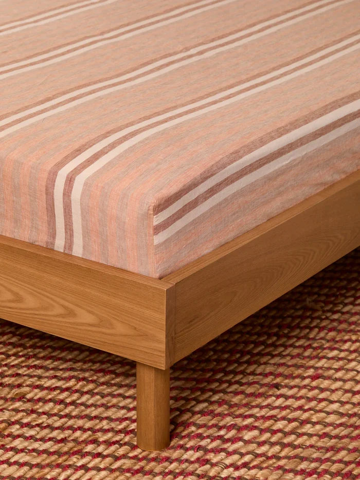Stripe Hazelnut Fitted Sheet