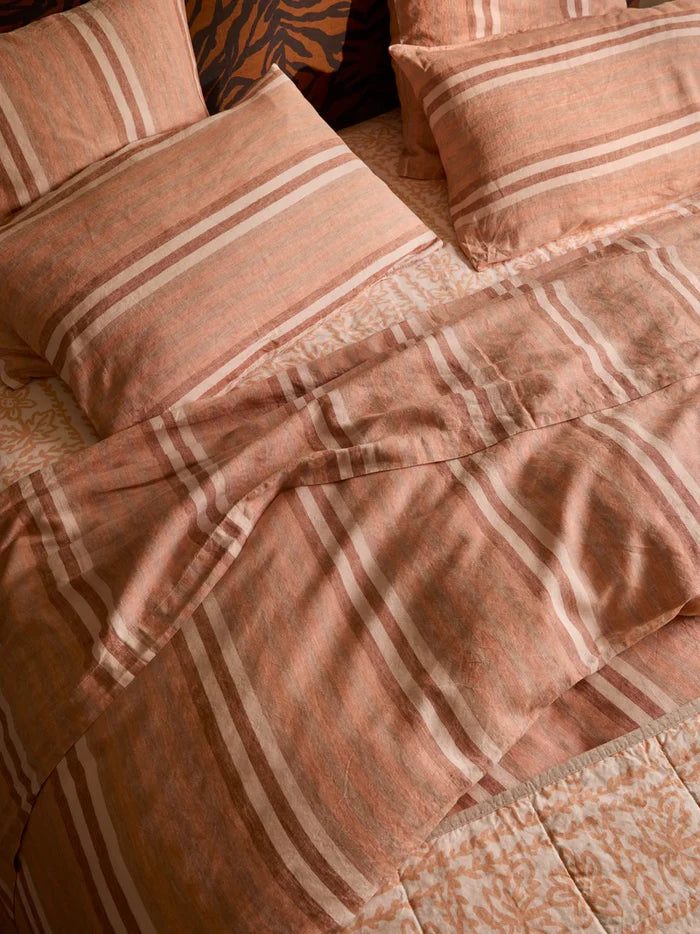 Stripe Hazelnut Flat Sheet