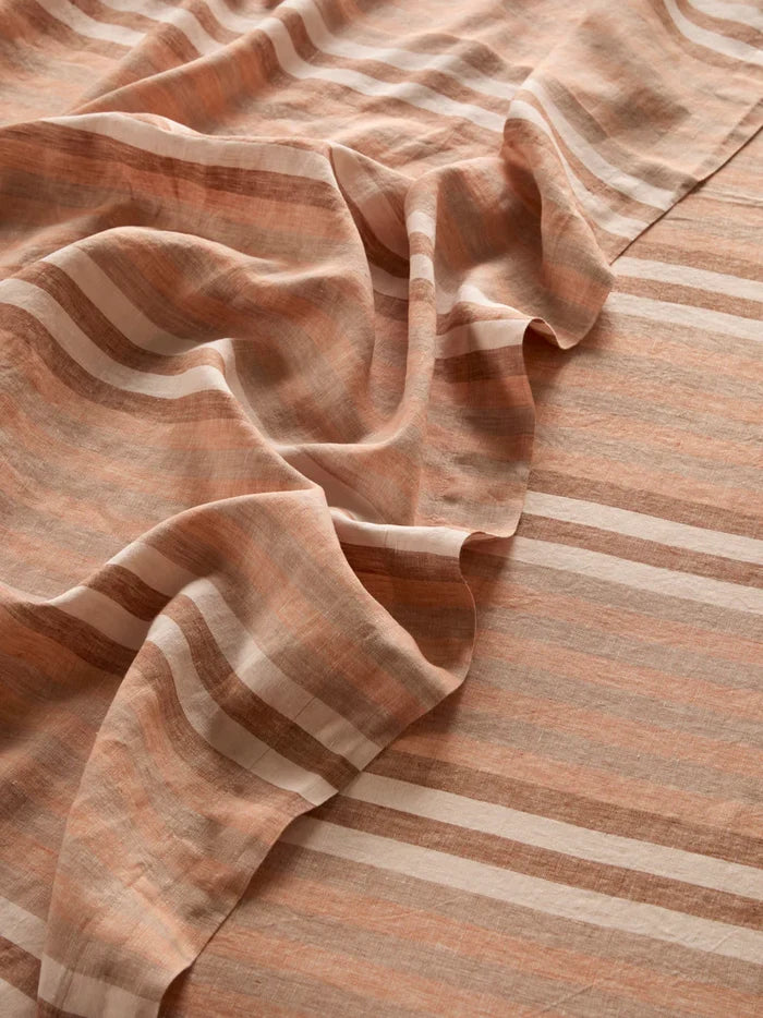 Stripe Hazelnut Flat Sheet