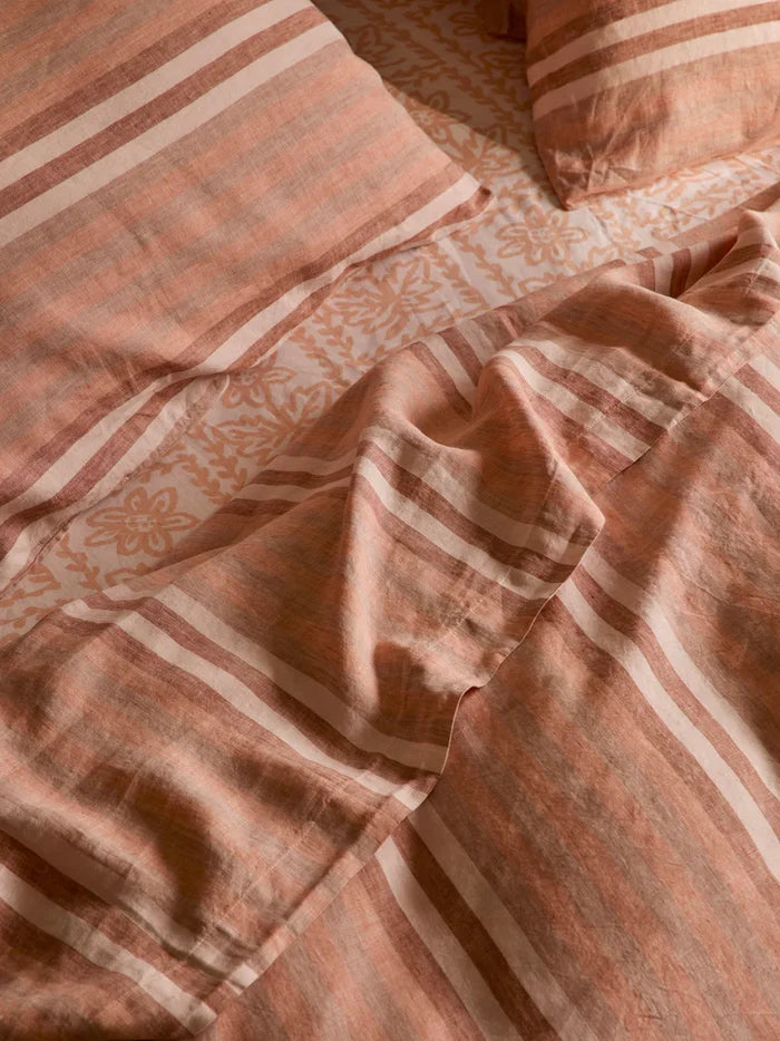 Stripe Hazelnut Flat Sheet