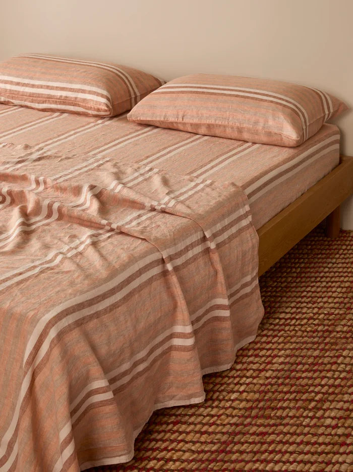 Stripe Hazelnut Flat Sheet