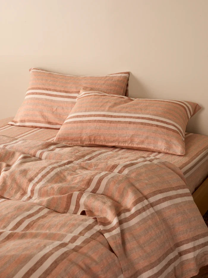 Stripe Hazelnut Pillowcase Set