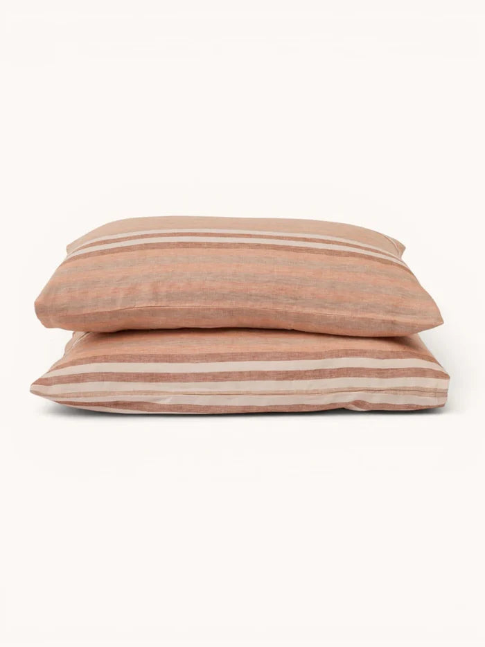 Stripe Hazelnut Pillowcase Set