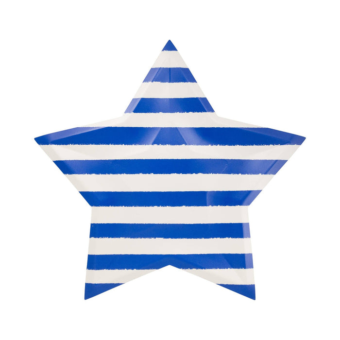 Striped Star Paper Plate - 9.5"