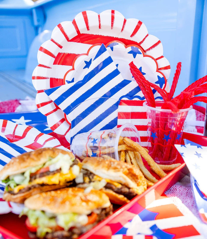 Striped Star Paper Plate - 9.5"