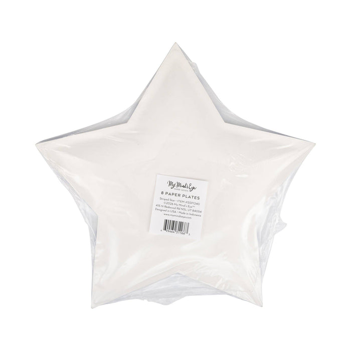Striped Star Paper Plate - 9.5"