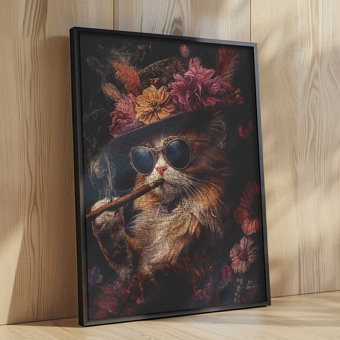Stylish Cat with Cigars Jigsaw Puzzle