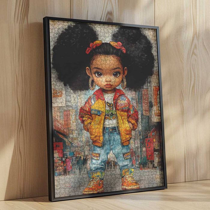 Stylish Girl in Street Fashion Jigsaw Puzzle - Tucocoo