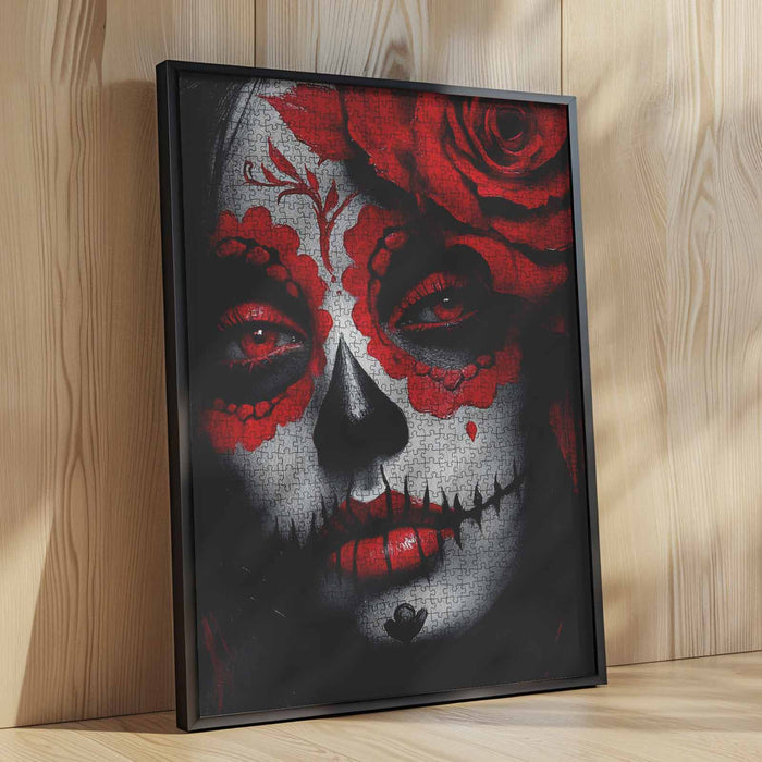 Sugar Skull Red Rose Beauty Jigsaw Puzzle