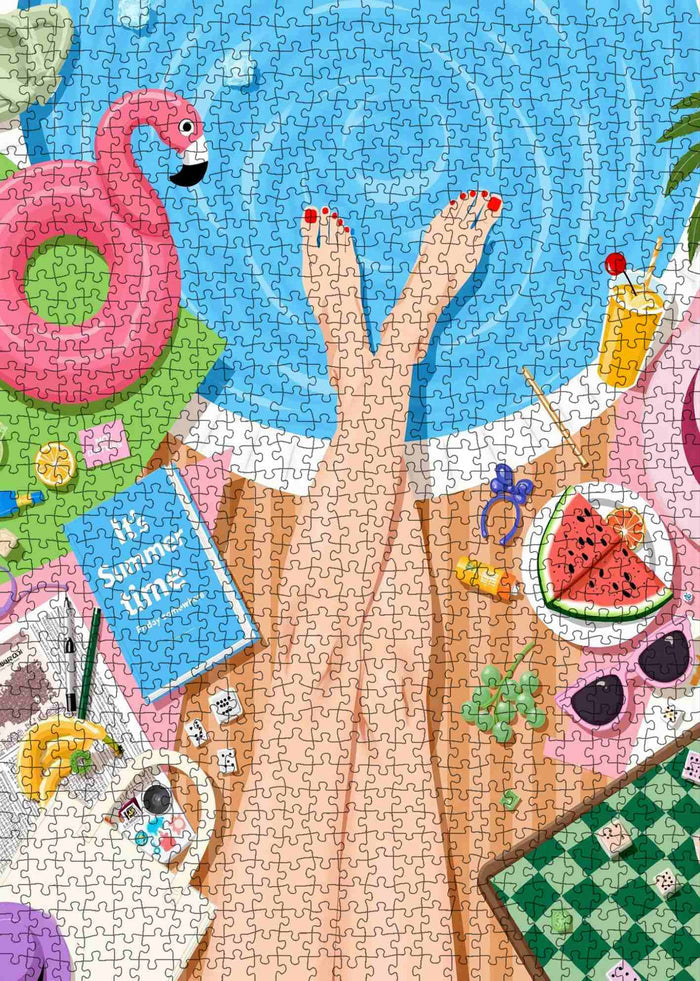 Summer Poolside Relaxation Jigsaw Puzzle