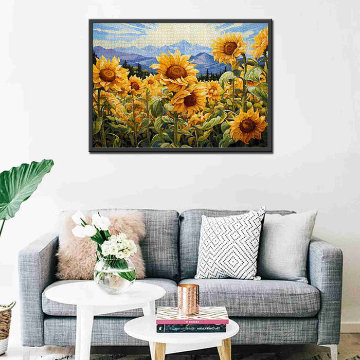 Sunflowers and Mountains Jigsaw Puzzles