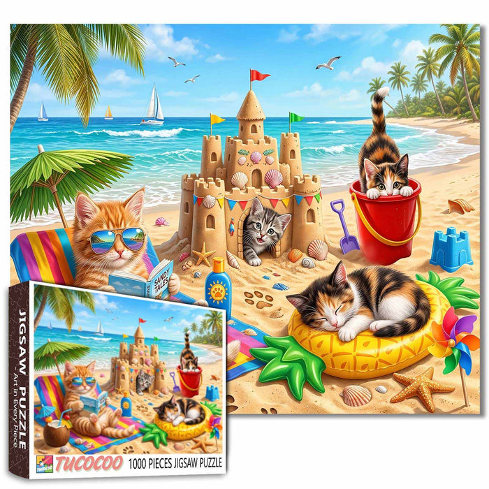 Sunny Beach Kitten Paradise Jigsaw Puzzle