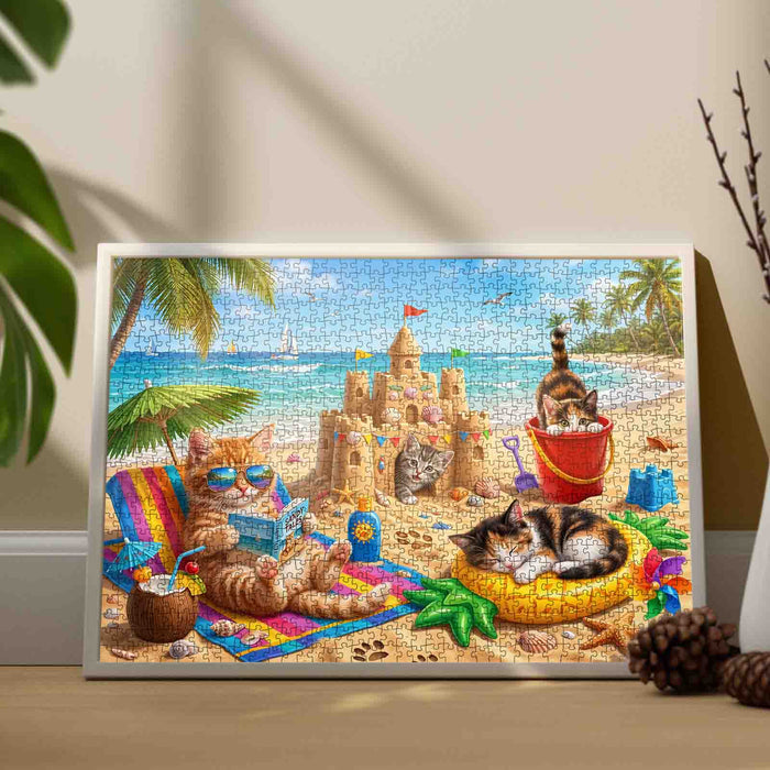 Sunny Beach Kitten Paradise Jigsaw Puzzle
