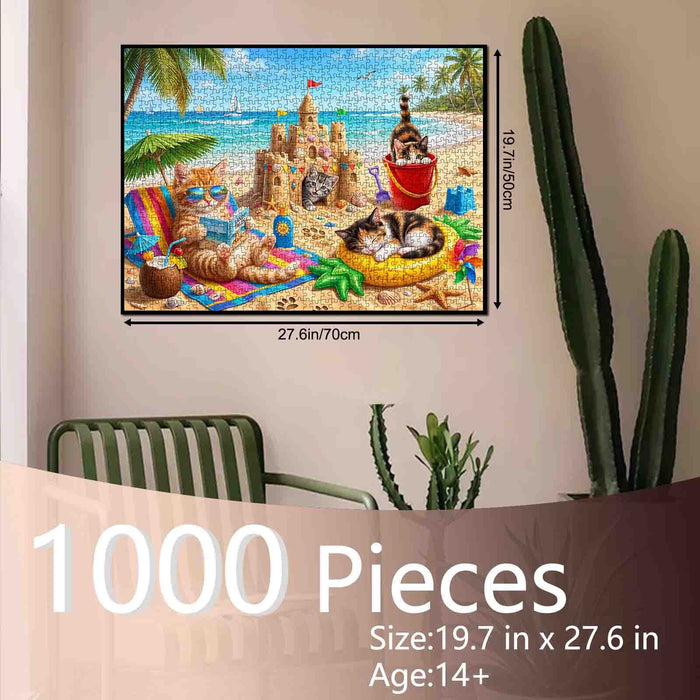 Sunny Beach Kitten Paradise Jigsaw Puzzle