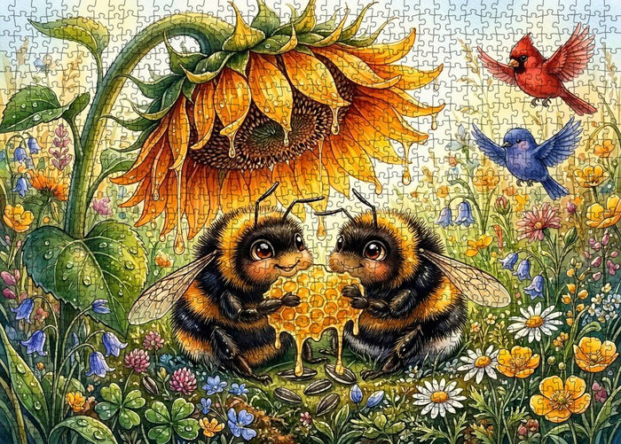 Sweet Honeybee Garden Jigsaw Puzzle