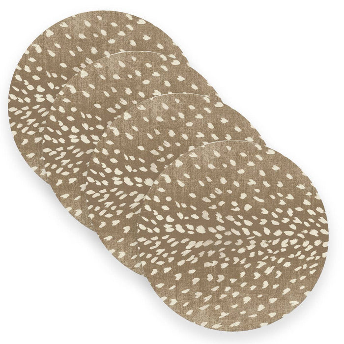 Tan Antelope Linen Placemats: Rectangular- Set of 4