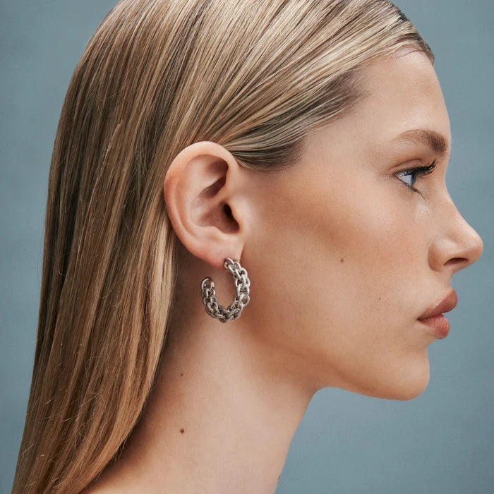 Tangled Chain Earrings - Silver