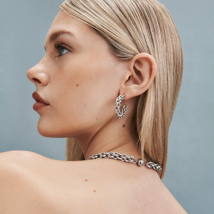 Tangled Chain Earrings - Silver