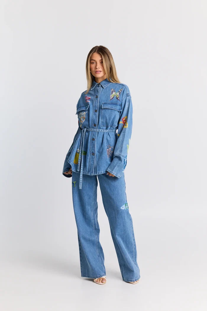Tattoo Denim Shacket