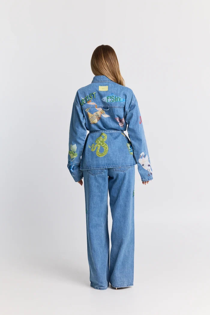 Tattoo Denim Shacket