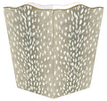 Taupe Antelope Wastepaper Basket: Scalloped Top