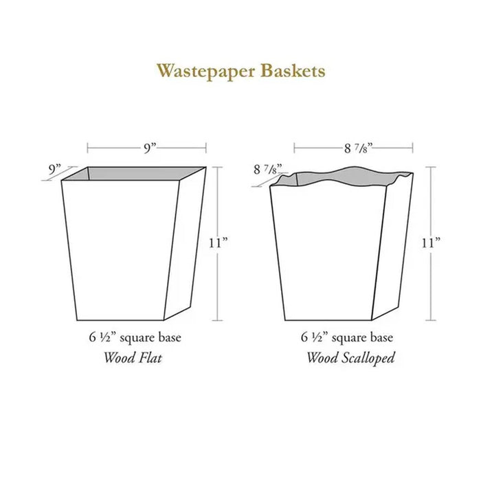 Taupe Antelope Wastepaper Basket: Scalloped Top