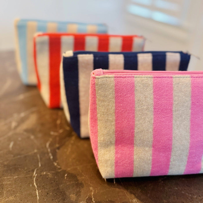 Terry Striped Everything Pouch Cosmetic Case: Nantucket Navy