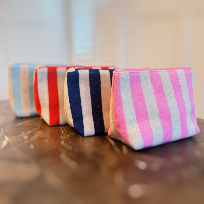 Terry Striped Everything Pouch Cosmetic Case: Nantucket Navy