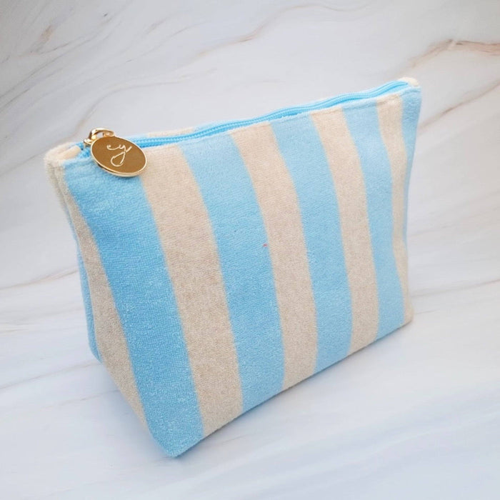 Terry Striped Everything Pouch Cosmetic Case: Nantucket Navy