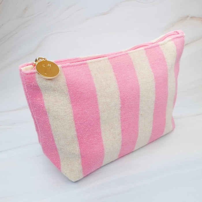 Terry Striped Everything Pouch Cosmetic Case: Nantucket Navy
