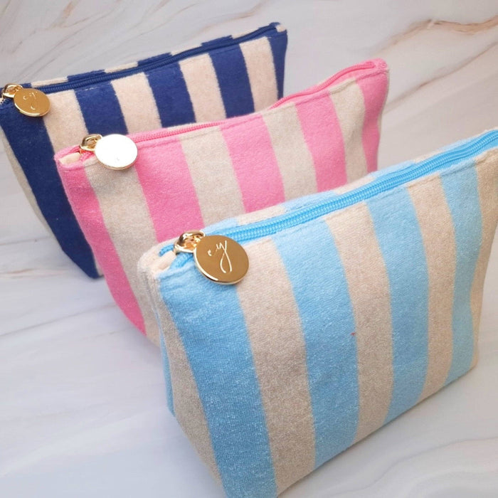 Terry Striped Everything Pouch Cosmetic Case: Sunny Yellow