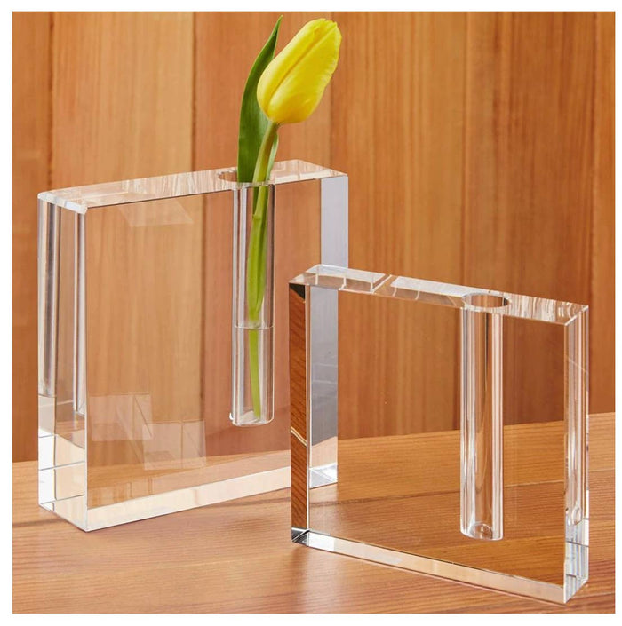 The Block Handcrafted Crystal Bud Vase 5 x 5"