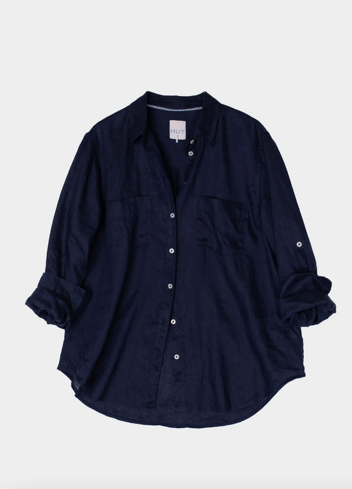 The Boyfriend Linen Shirt - Forever Navy