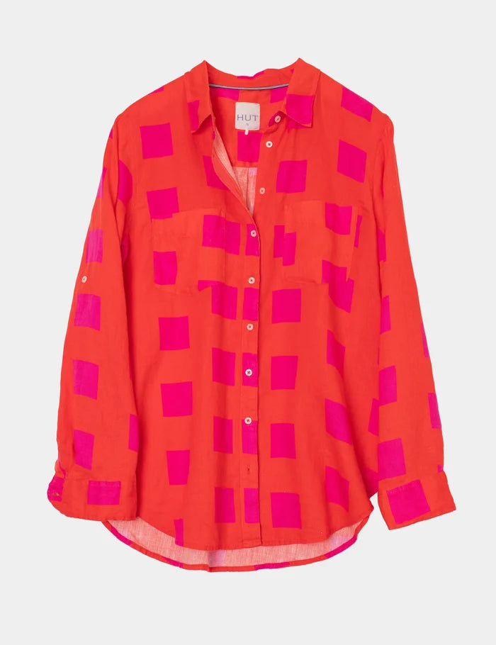 The Boyfriend Linen Shirt - Tequila Sunrise - PREORDER