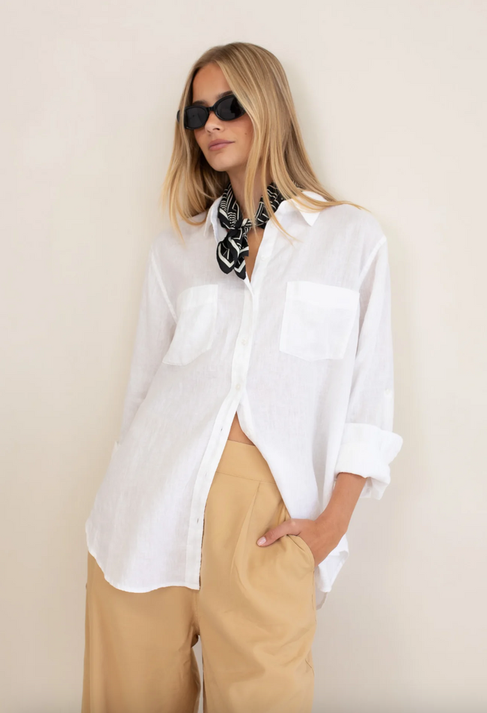 The Boyfriend Linen Shirt - White