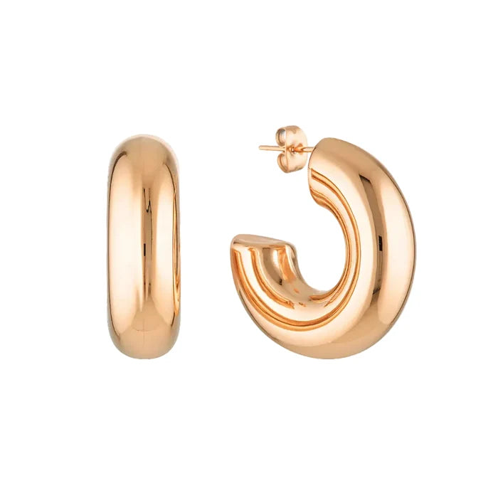 Tigga Tube Hoop Earrings - Rose Gold