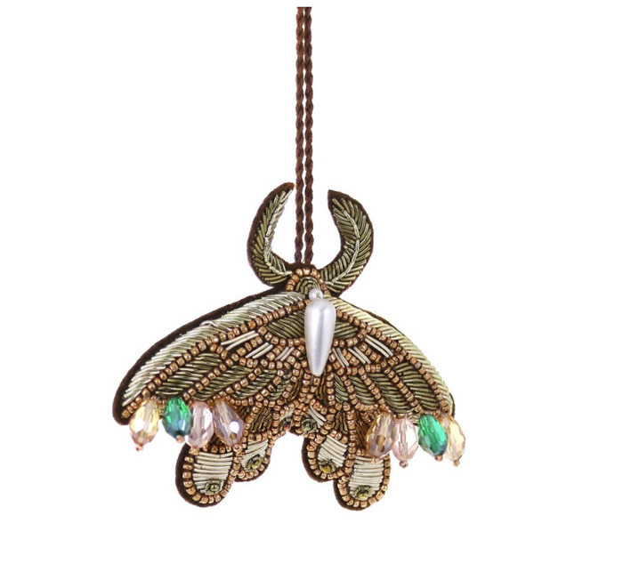 Tinsel Silk Moth Ornaments