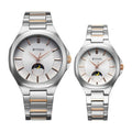 Titan Bandhan Quartz Analog Silver Dial Two Toned Stainless Steel Strap Watch For Couple 9400994209KM01