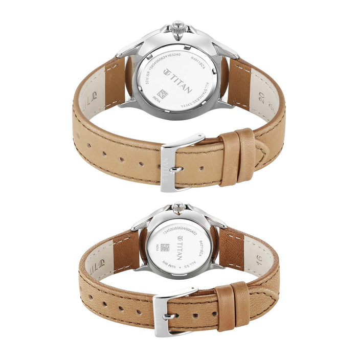 Titan Bandhan Quartz Analog with Date Green Dial Silver Stainless Steel Strap Watch For Couple 9401194211SL01