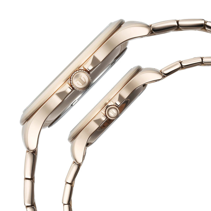 Titan Bandhan Quartz Analog with Date Silver Dial Pink Stainless Steel Strap Watch For Couple 9401194211WM01