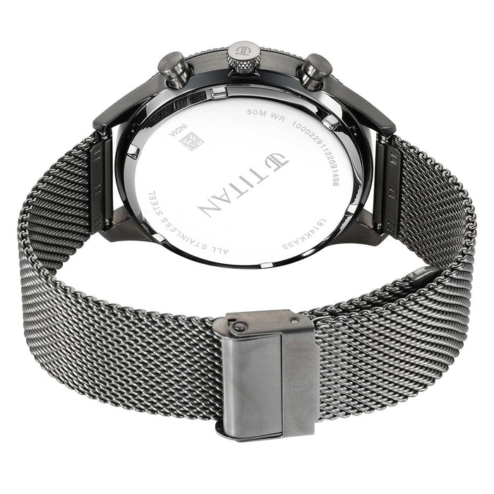 Titan Bolt Anthracite Dial Stainless Steel Mesh Strap Watch 1814KM01